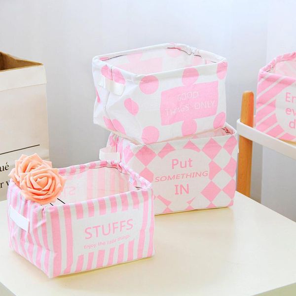 

storage baskets 1pc box pink grid pattern folding organizer for underwear bras sock sundries cabinet bag