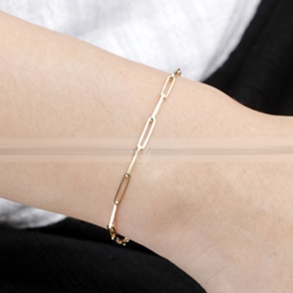 

inkst titanium square electroplating 14k steel gold hollow bracelet braceletgift braceletkorean temperament simple genuine coarse style vers, Golden;silver