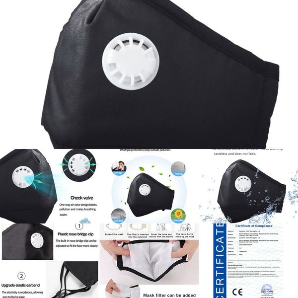 

haze 5pcs mask cotton pm2.5 breath anti valve anti-dust mouth mask activated carbon filter mout cwok