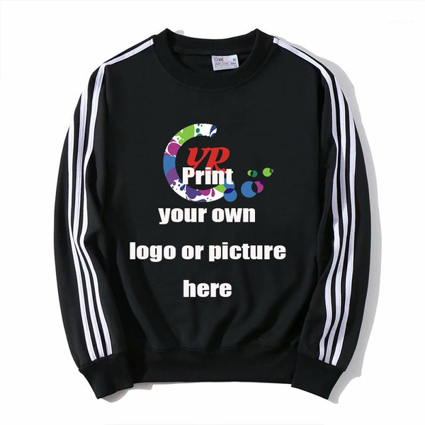 

men's hoodies & sweatshirts custom logo sweatshirt three-striped shirt street clothing men and women long sleeve spring autumn coat1, Black