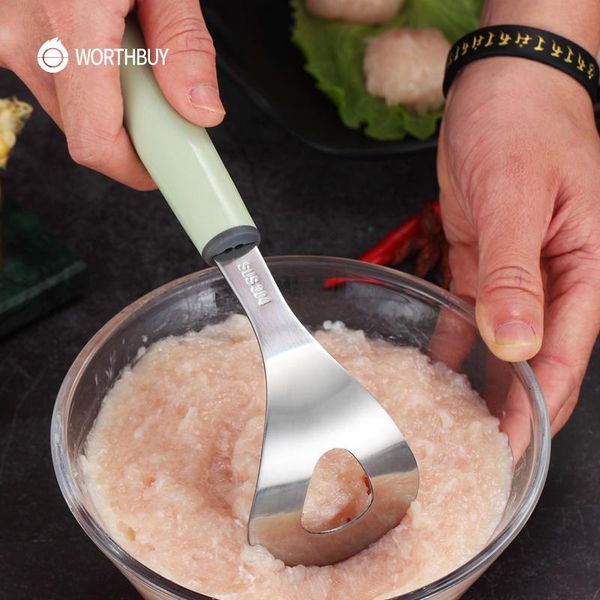 

handle plastic spoon kitchen worthbuy mold maker meatball tools with 304 stainless accessories steel meat non slip bbyfim bwkf