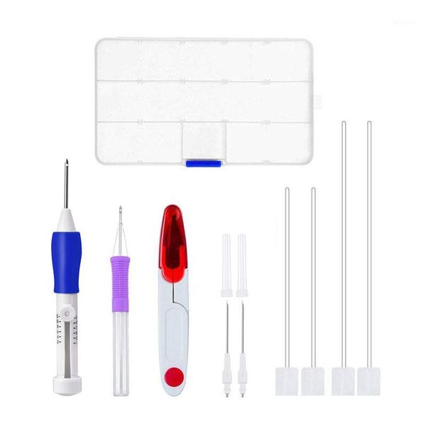 

diy magic embroidery tool stitch pen stitching punch knitting pins needles cross stitch weaving patterns sewing tools kit1, Black