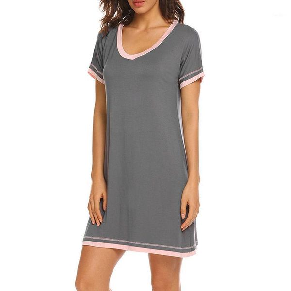 Sleepwear da donna Donna sana Vestiti Solid Modal Nightdress Nightwear Sexy V-Neck NightGown Vestidos Girl Lingerie1