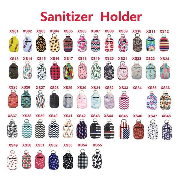 

200pcs/lot neoprene hand keyring 30ml sanitizer bottle holder keychain bags key rings hand soap bottle holder 10*6cm 1027