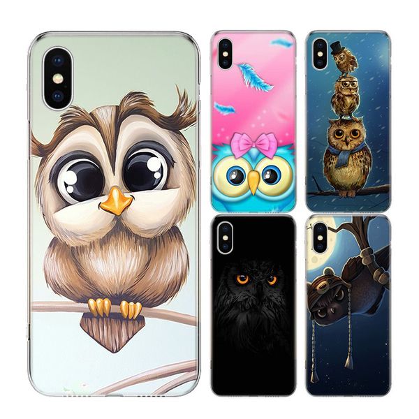 

vipcute owls cartoon soft tpu black phone case for iphone 12 11 pro x xs max xr 7 8 6 6s plus 10 ten 5s se 2020 cover coque