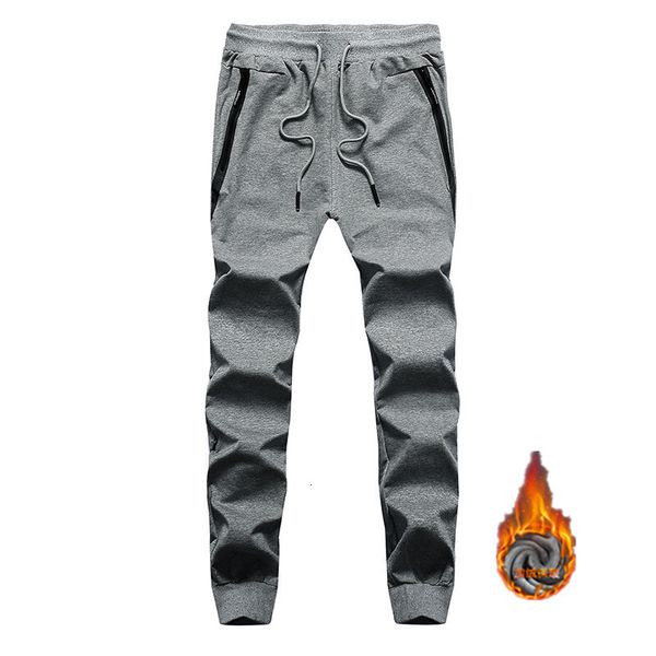 

casual winter plush sports knitted capris leggings men's pants, Black