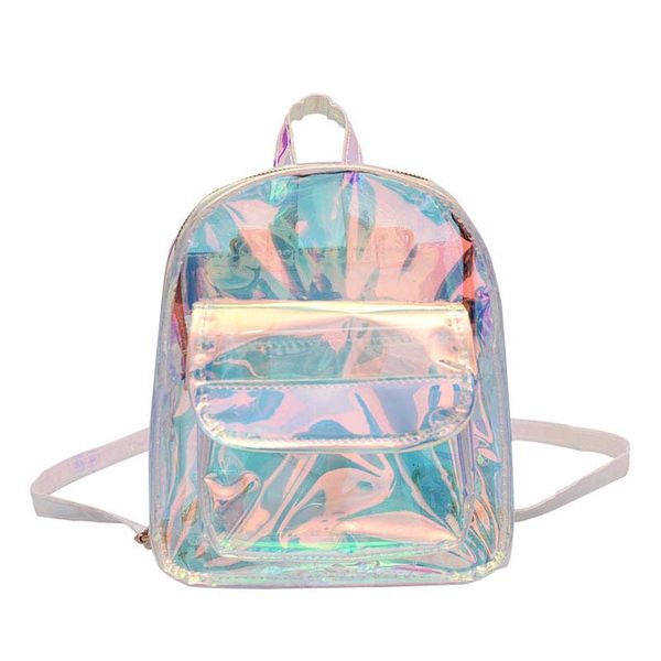 

mini travel bags silver laser backpack women shoulder bag pu leather holographic school bags for teenage girls