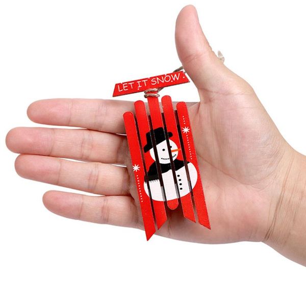 

6pcs tree hanging decor bedroom santaclaus snowman christmas pendant mini window festival home kids gift holiday party wooden