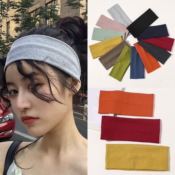 

solid color women headband sport yoga sweatband ribbed knitted headwrap bandage men hip hop hairband headband hair accessories q bbynlo