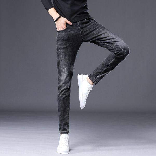 

d0d59 осень новые джинсы jeansstyle мужские случайные jeansjeans штаны корейский моды эластичный тонкий подходят и универсальные случайные б, Blue