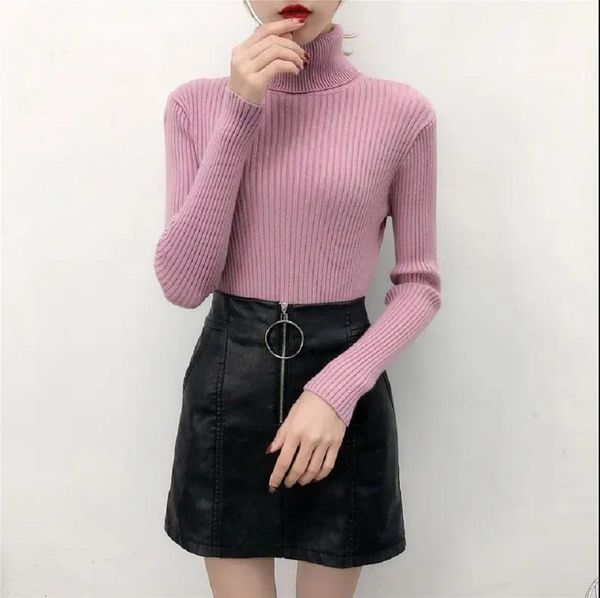 

2021 new autumn and winter heads cardigans for woman, tall turtleneck with long sleeves on the bottom, thin sweater, knitted or hppf, White;black