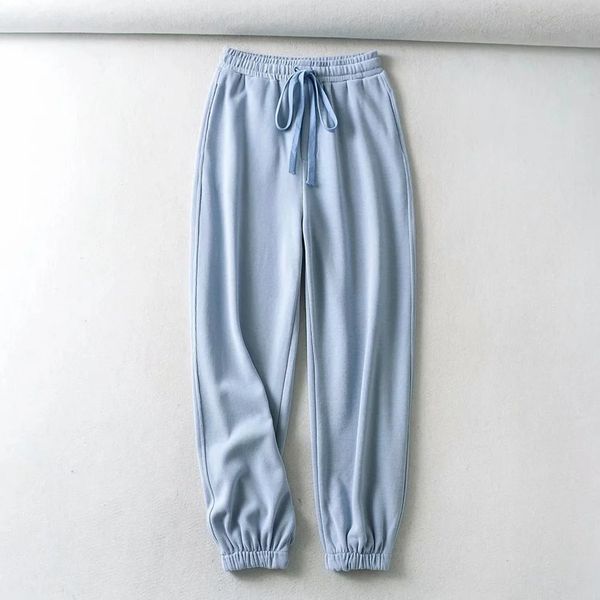 

yoga outfits solid color lace elastic waist sweater 2021 autumn high slim loose dance casual pants basic explosion model, White;red