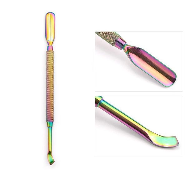 

double sided stainless steel metal cuticle pusher cuticle dead skin trimmer remover nail file manicure art pedicure c qyluth