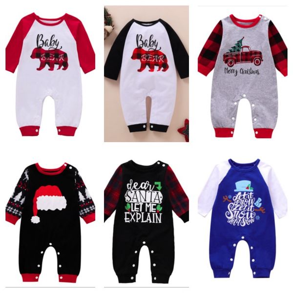 

christmas newborn rompers baby long sleeve jumpsuit baby boys girls one-piece pants toddler infant kids cartoon xmas playsuit outfit e102202, White