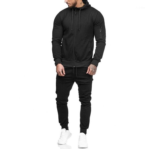 

2 pcs sports set running tracksuit men sweatshirt gym clothes men sport suit training sport wear autumn spring long sleeve set1, Gray
