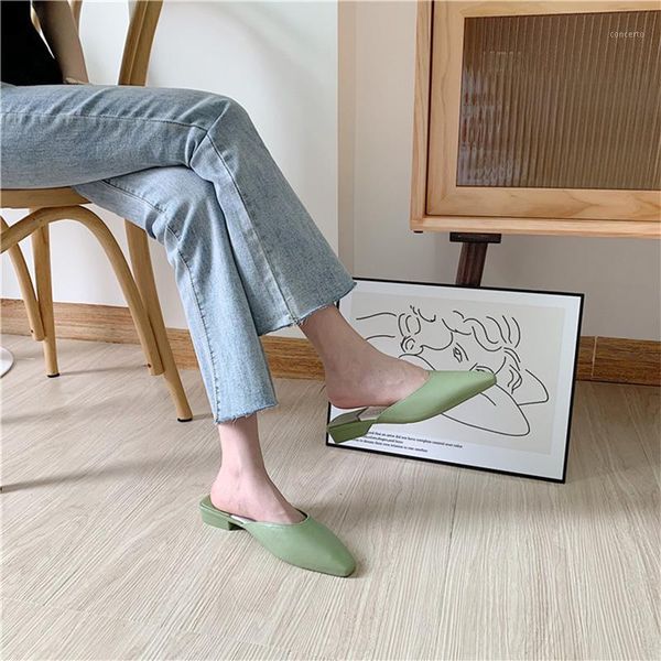 

women low heels mules outdoor slippers ladies casual slides female comfortable woman women's beach shoes fashion footwear1, Black