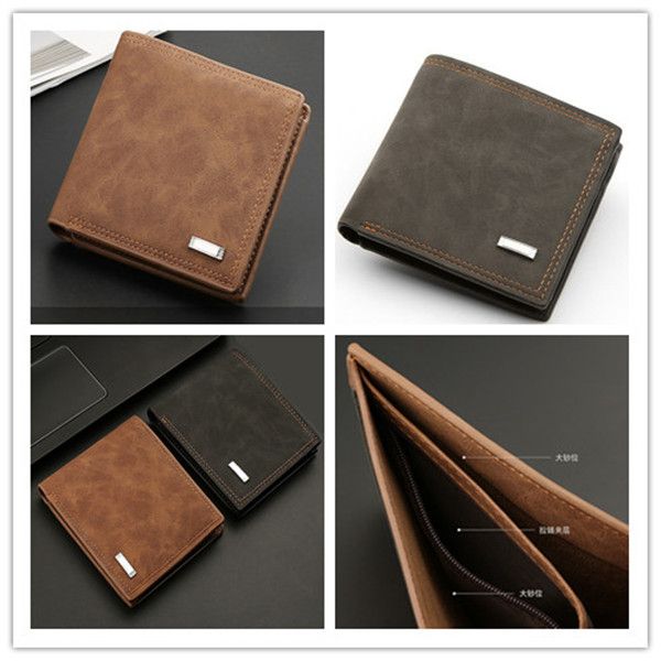 

hbp wallets men short wallet leather black wallets purse style purse wallet card holders with gift box 04, Red;black