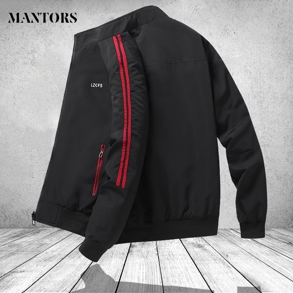 

men's autumn jacket long sleeve bomber coat clothing motorcycle pilot striped windbreaker male fashion black sportswear 3xl 201104, Black;brown