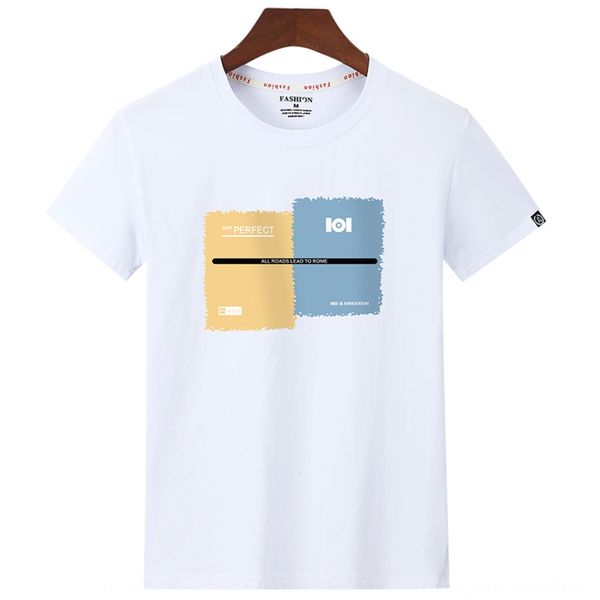 

summer new men's short sleeve korean large cotton t-shirt men's printed short sleeve t-shirt umk3d, Blue