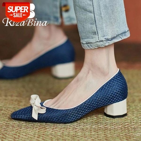 

rizabina size 31-43 women pumps bow tie pointed toe women shoes fashion sweet shoes party daily footwear #xe8g
