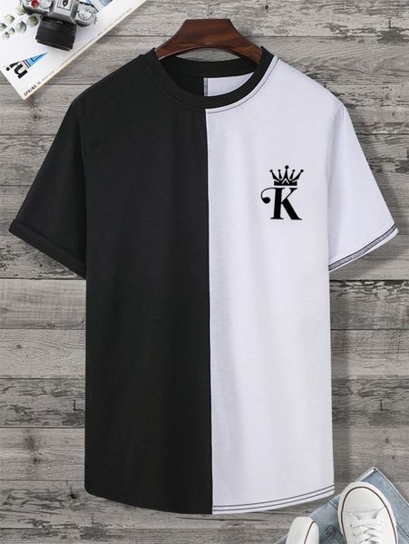 

men two tone letter graphic tee a3ad#, White;black