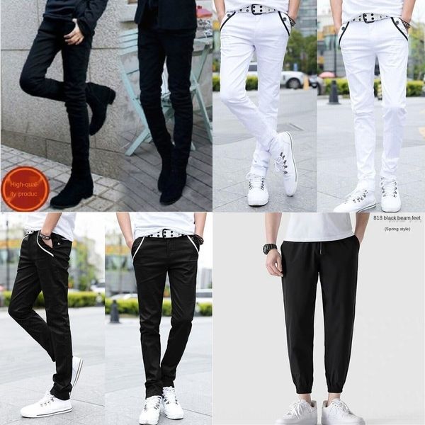 

jt52p kinds all of pants jeans tight pantsslim fitting pants black leggings men and women's leg little tight jeans and pure wuutg, Blue