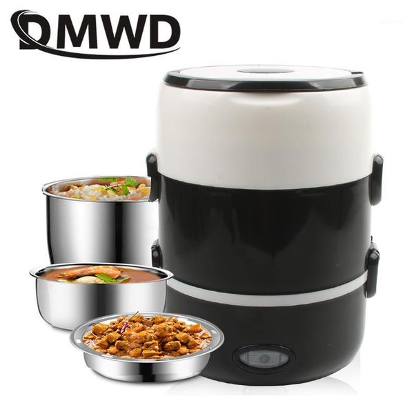 

rice cookers dmwd mini electric cooker stainless steel 2/3 layers steamer portable meal thermal heating lunch box container warmer1