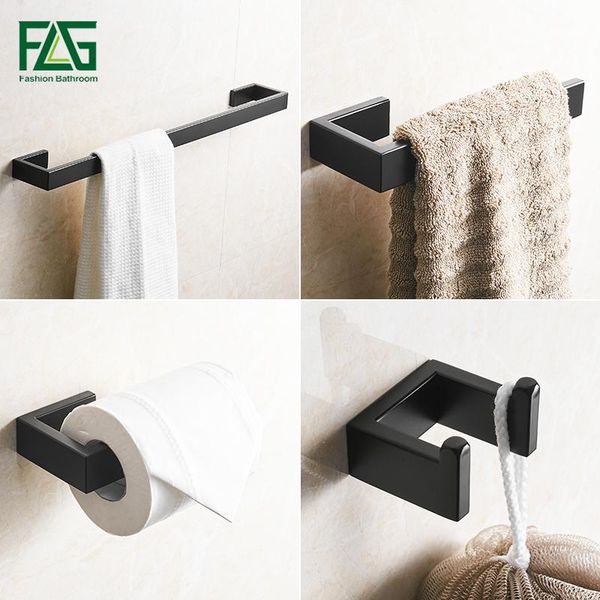 

flg 304 stainless steel black bathroom accessories set towel bar robe hook paper holder wall mounted bath hardware sets g124 4b bbybhf