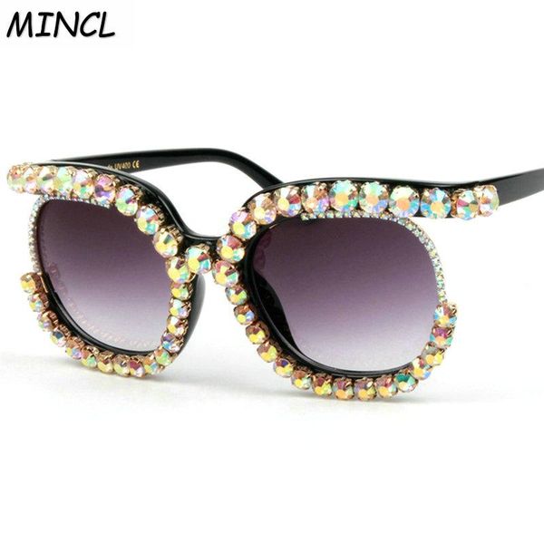 

sunglasses oval shape women rhinestone luxury diamond sun glasses uv400 retro designer brand white black fml