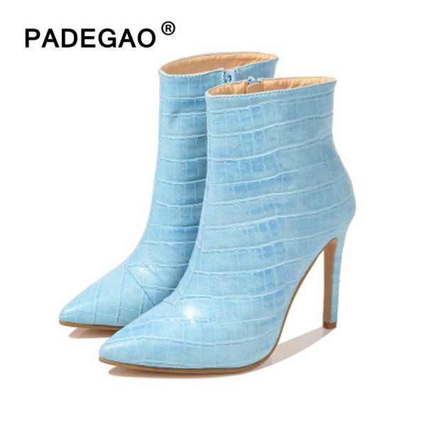 

boots warm ankle boot elegant woman plush short women's pointed toe zip thin high heels women leather pump ladies shoe plus size, Black