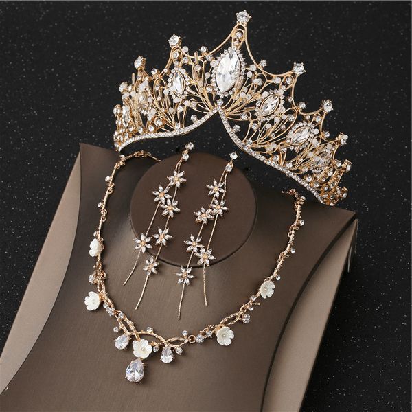 

kwhite bridal wedding headdress dress 2020 new yarn atmosphere baroque crown hair accessories m, Silver