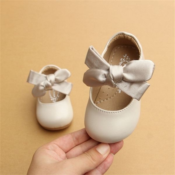 

autumn new ribbon tie children's girls soft soles princess girl party blush pink baby toddler shoes y201028
