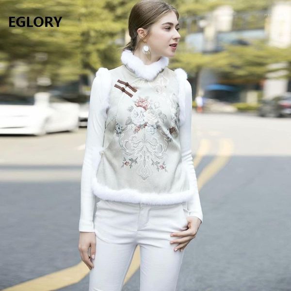 

brand 2020 autumn winter vest jacket women vintage jacquard floral print hair patchwork sleeveless coats1, Black;white