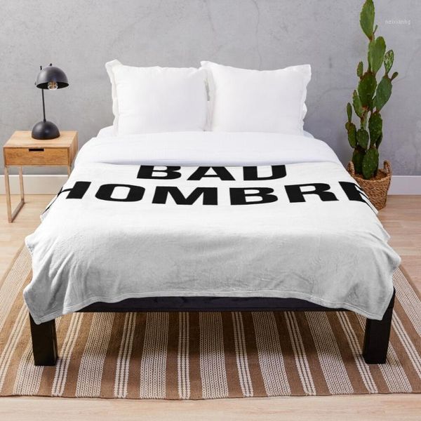 

blankets soft blanket for bed sherpa flannel fleece home travel sofa throw bad hombre1