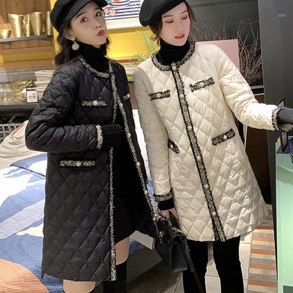 

2020 new office fashion casual winter windbreaker coat women warm loose cotton coats long sleeve outerwear 3xl1, Black
