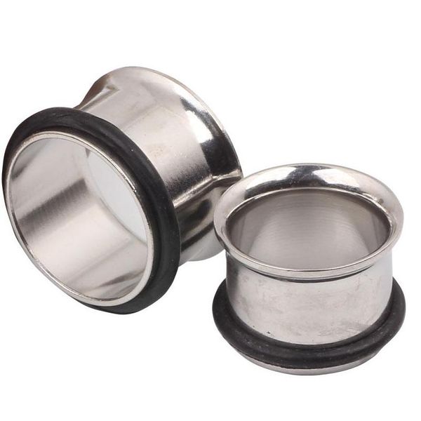 

ear plugs f20 mix3-14mm 100pcs/lot stainless steel single flare flesh tunnel piercing jewelry f128 y4aqu, Silver