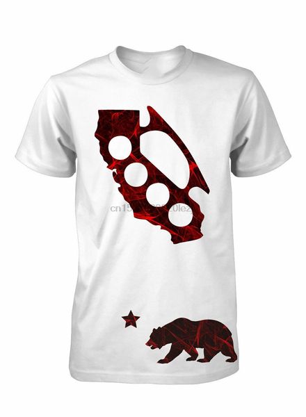 

california tee cali bear state map brass knuckles red line t shirt mens t-shirt trendy streetwear tee shirt sport hooded sweatshirt hoodie