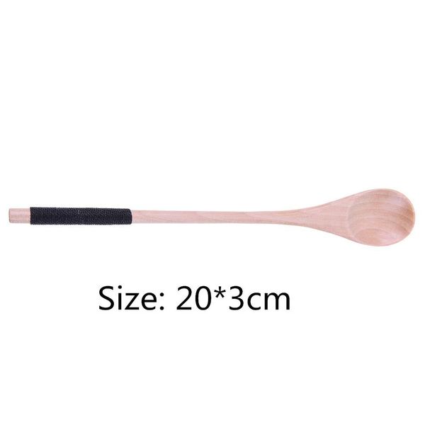 

1pc long spoons wooden korean style 10.9 inches 100 natural wood long handle round spoons for soup cooking mixing stirr h jllsck