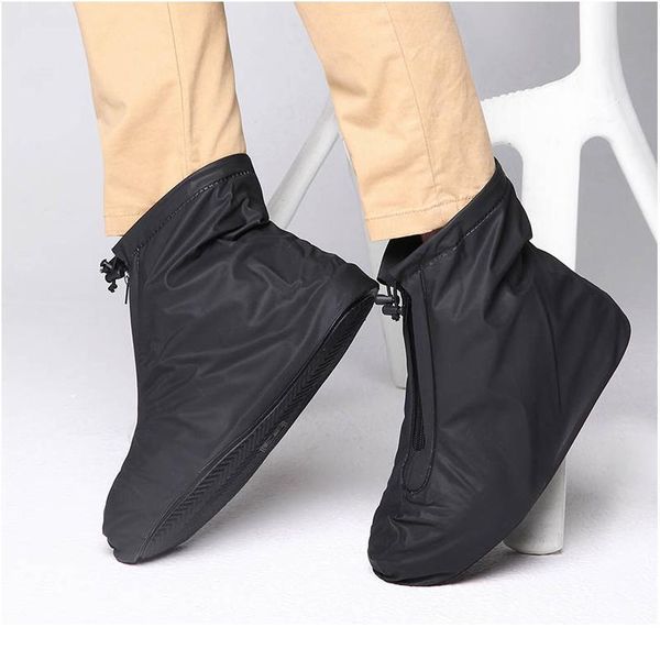 

fashion pvc waterproof shoe cover reusable non-slip rain boots set sile thick wear-resistant shoe covers easy jllzfy