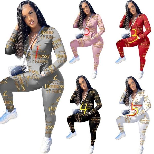 

women fashion letters print tracksuit new designer outfit two piece clothing sets zipper coat jacket legging pants sweat suit g12607, Gray