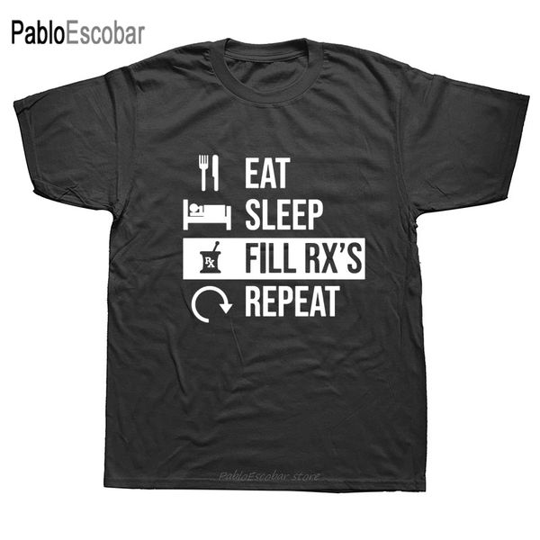 

eat sleep repeat pharmacist pharmacy quality casual men's men round neck summer summer slogan hoodie designers t shirts sweatshirt