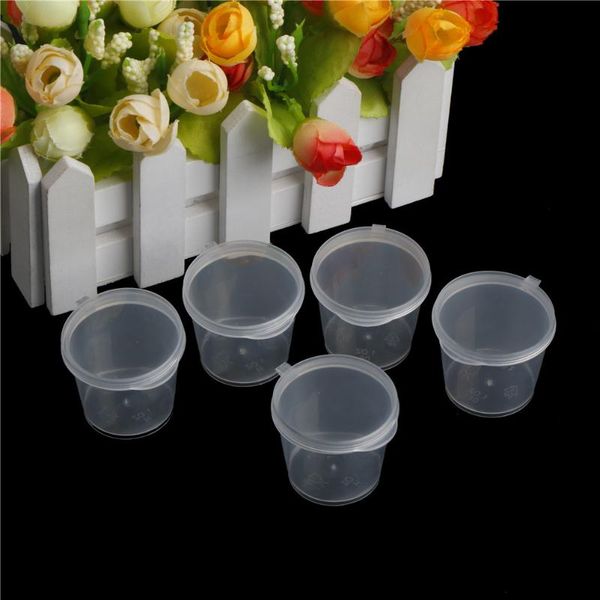 

100pcs wholesale clear small sauce containers package box&lid portable disposable portable plastic cups transparent