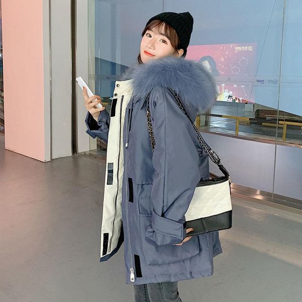 

women's mid-length bread jacket parker quilted jacket 2021 winter loose and thick down women, Black