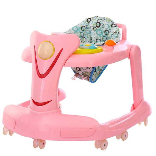 

baby walker stroller 6-18moths multifunctional sit-to-stand musical light walkers foldable adjustable baby walker with wheel