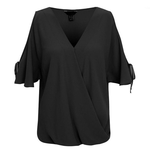

blusas femininas verão chiffon blusa 2020 fora do ombro blusa feminina s moda chemise femme camisas plus size 6xl preto azul1, White