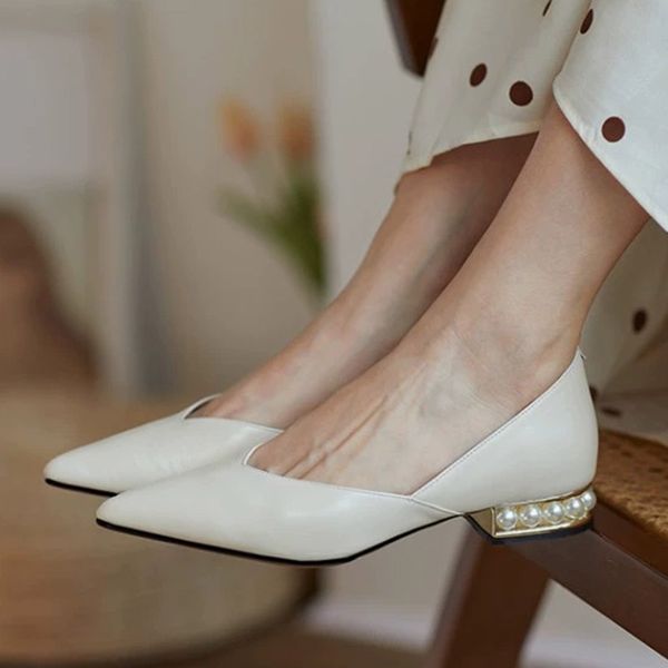 

ballet flats 2020 autumn women flats pearl heeled slip on shoes woman ccs pointed toe dress shoes faux suede ladies shoes 8301n, Black