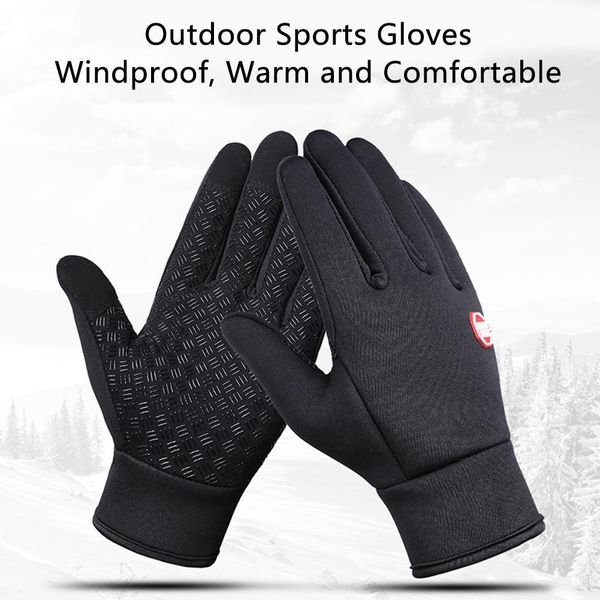 

2019 fashion winter women touch screen black gloves men mittens warm thermal anti-slip glove for car motor, Blue;gray