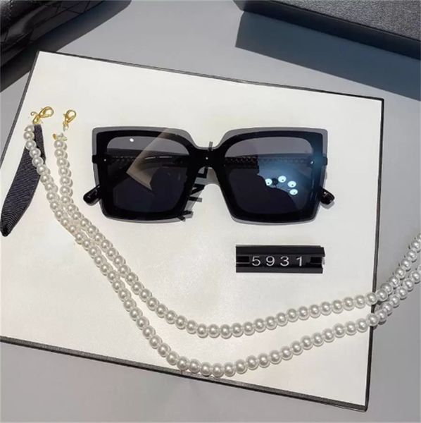 

summer famous sunglasses oversized flat ladies sun glasses chain women square frames fashion designer with packaging boxes shades, White;black