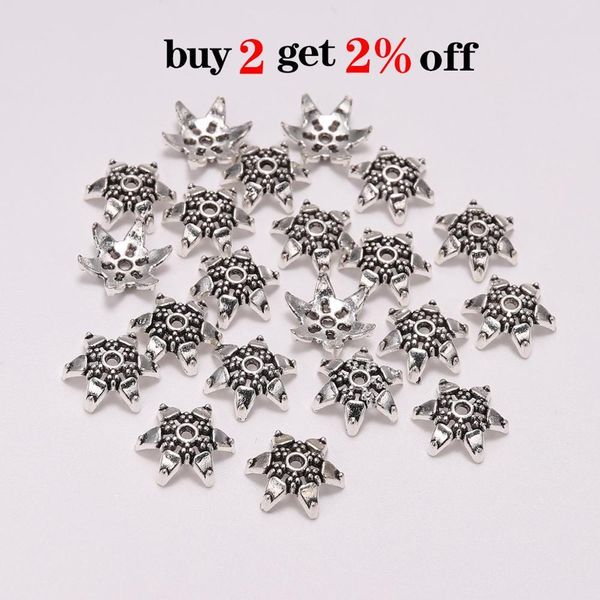 

20pcs lot 12mm tibetan hexagram loose sparer apart end bead cap for diy jewelry making finding earrings earrings h bbyvcg, Silver