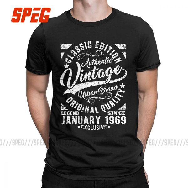 

men's vintage since january 1969 retro short sleeves 50th birthday tees crewneck 50 years old sport hooded sweatshirt hoodie men t shir